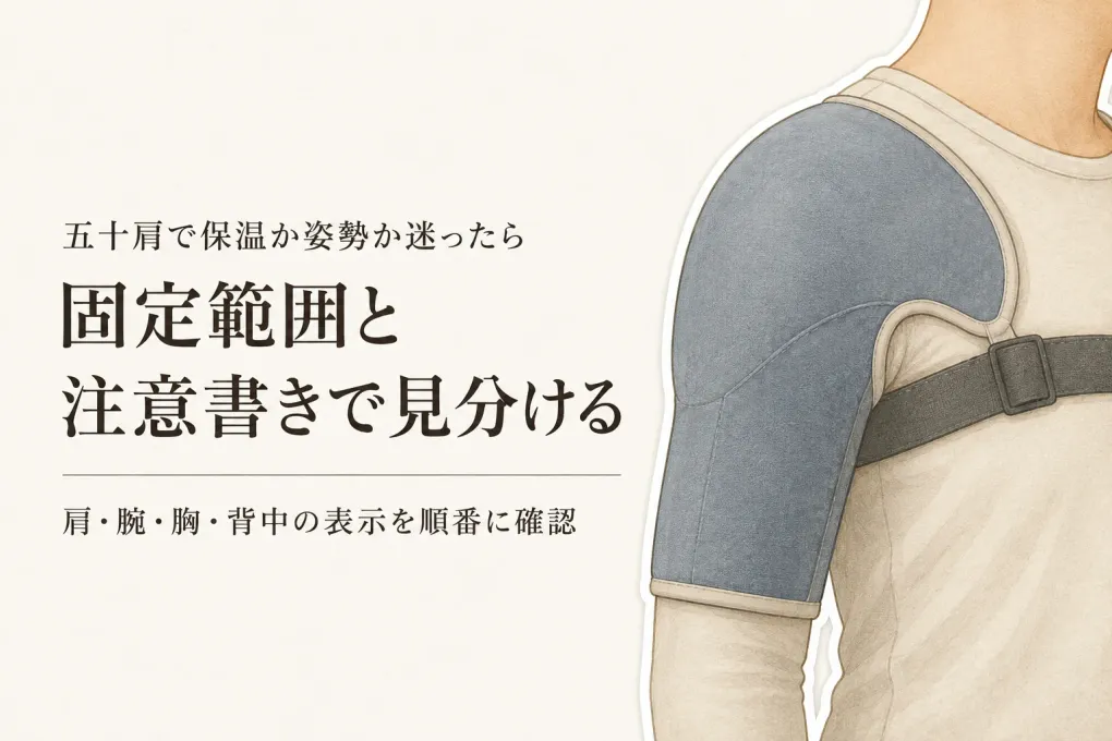 肩サポーターの「保温」と姿勢矯正ベルトは何が違う？表示・固定範囲・注意書きの読み方