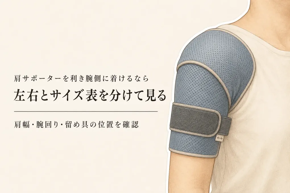 楽天でレビュー数が多い左右別・左右兼用の肩サポーターを比較｜利き腕側の左右指定・腕回り・サイズ表で選ぶ