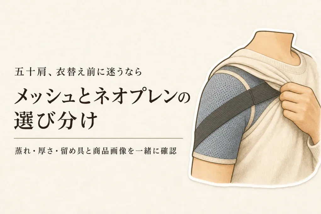 肩サポーターの薄手メッシュと保温タイプを比較｜秋の衣替え前にネオプレン・コットンの蒸れと服への響きを確認