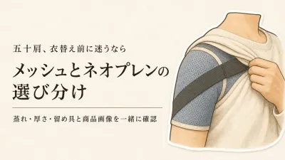 肩サポーターの薄手メッシュと保温タイプを比較｜秋の衣替え前にネオプレン・コットンの蒸れと服への響きを確認