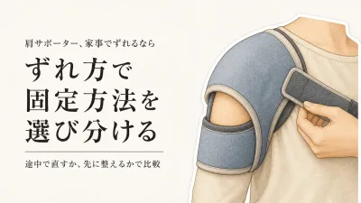 肩サポーターがずれるときの選び方｜面ファスナー式と袖を通すタイプを装着手順で比較