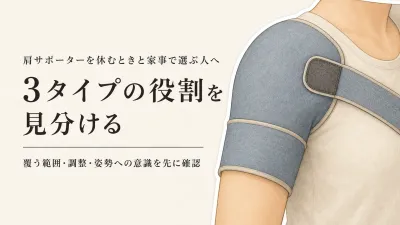 肩サポーターは袖付き・巻く・姿勢ベルトでどう違う？休むときと家事の選び方